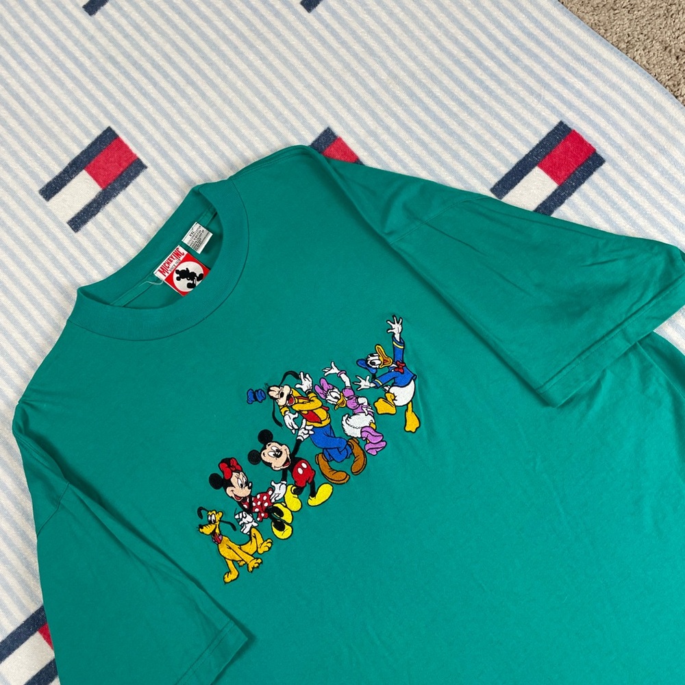 Vintage Disney Mickey Mouse Embroidered short sleeve tee shirt Goofy Minnie - Picture 4 of 9